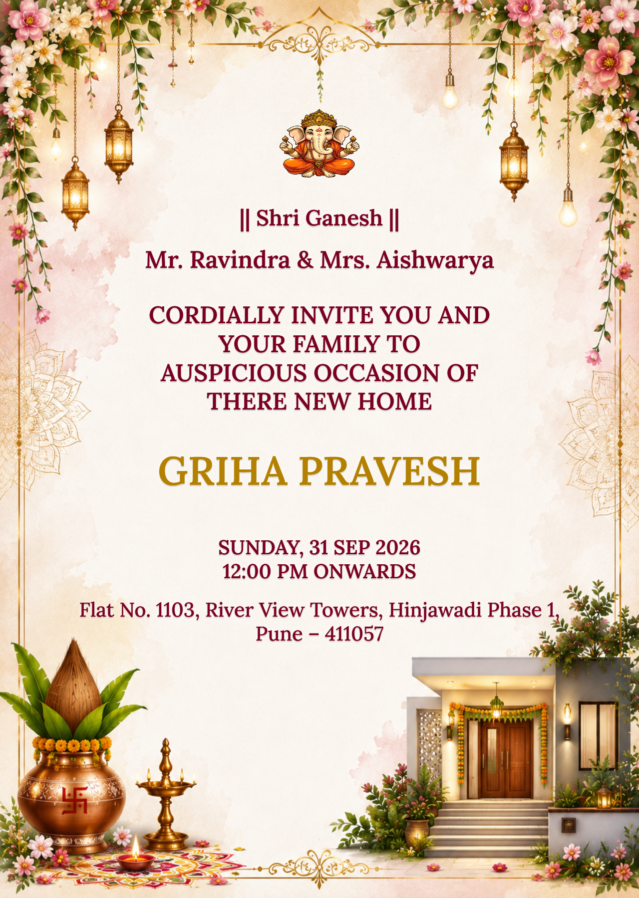 Housewarming invitation card